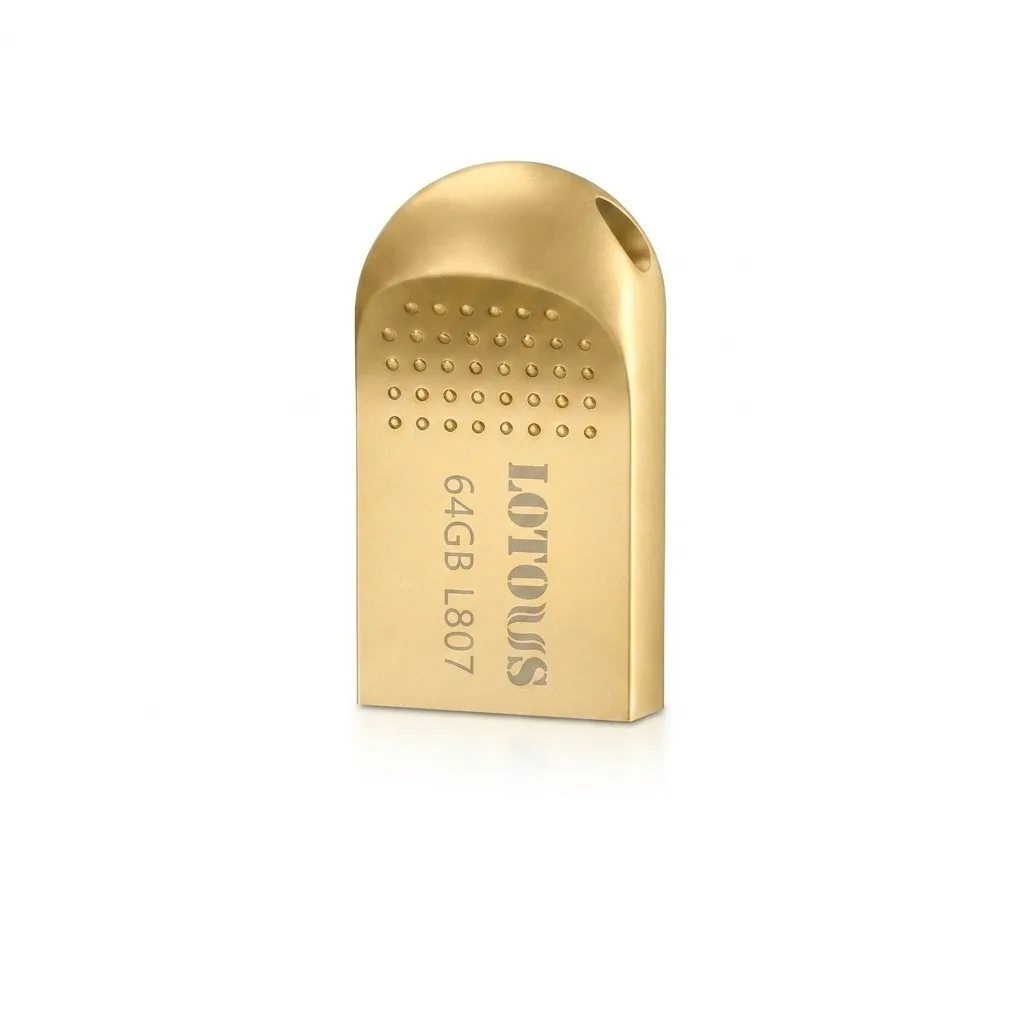 فلش مموری لوتوس مدل L807 ظرفیت 64 گیگابایت با رابط USB 2.0 Type-A، طراحی بندانگشتی و بدنه فلزی