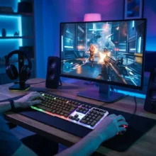 کیبورد و ماوس گیمینگ لایماید مدل NEW GAMING-GTX300، سوییچ ممبران، Full-Size، نورپردازی LED RGB