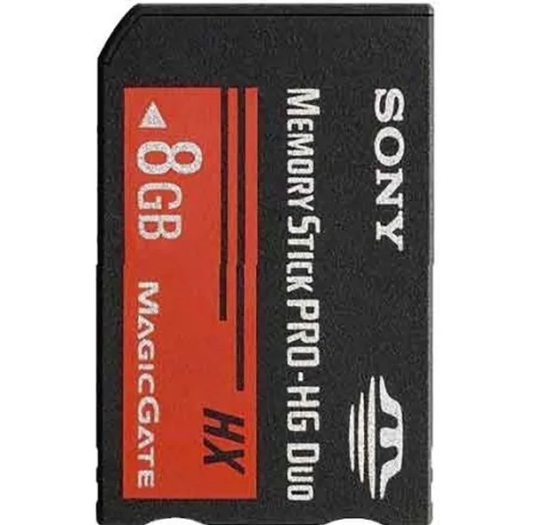 کارت حافظه Stick pro duo سونی مدل HX کلاس 4 استاندارد HG سرعت 20MB/S ظرفیت 8 گیگابایت