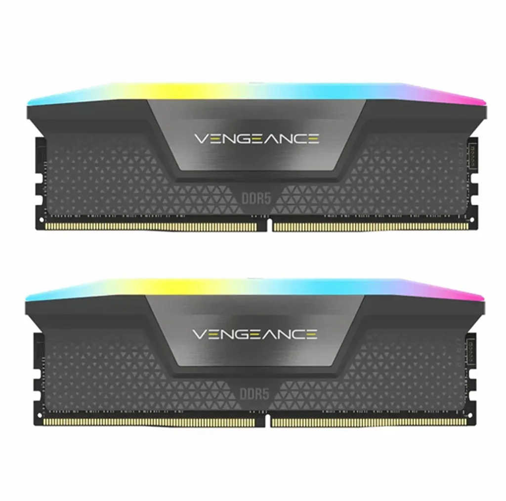 رم DDR5 دسکتاپ 32 گیگابایت 6600Mhz CL38 کورسیر مدل VENGANCE RGB BLACK دو کاناله