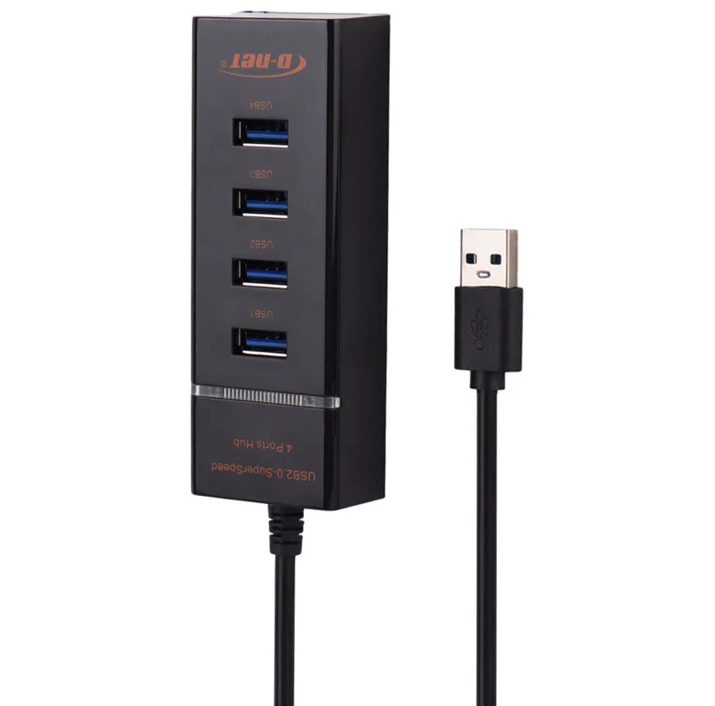 هاب 4 پورت USB 2.0 دی نت مدل DT-423 طول 30 سانتی متر