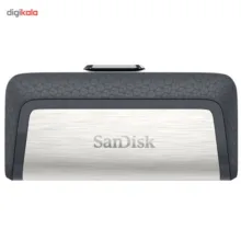 فلش‌مموری سن‌دیسک مدل Ultra Dual Drive USB Type-C ظرفیت 32 گیگابایت با دو درگاه USB3.1 و USB Type-C، سرعت انتقال تا 130 مگابایت بر ثانیه، قابلیت اتصال به گوشی و تبلت، طراحی جمع‌وجور و بدنه ترکیبی فلز و پلاستیک