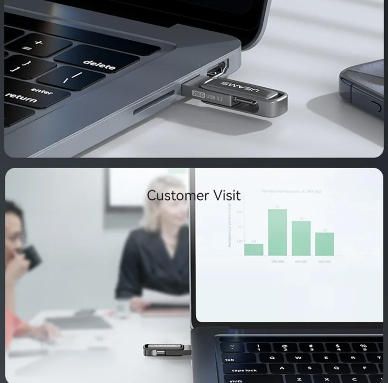 فلش مموری یوسمز مدل zb346 ظرفیت 32 گیگابایت با رابط USB Type-C
