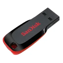 فلش مموری سن دیسک مدل Cruzer Blade CZ50 ظرفیت 32 گیگابایت با رابط USB 2.0، سرعت انتقال 480 مگابیت بر ثانیه، قابلیت رمزگذاری اطلاعات و بدنه مقاوم در برابر لک و اثر انگشت