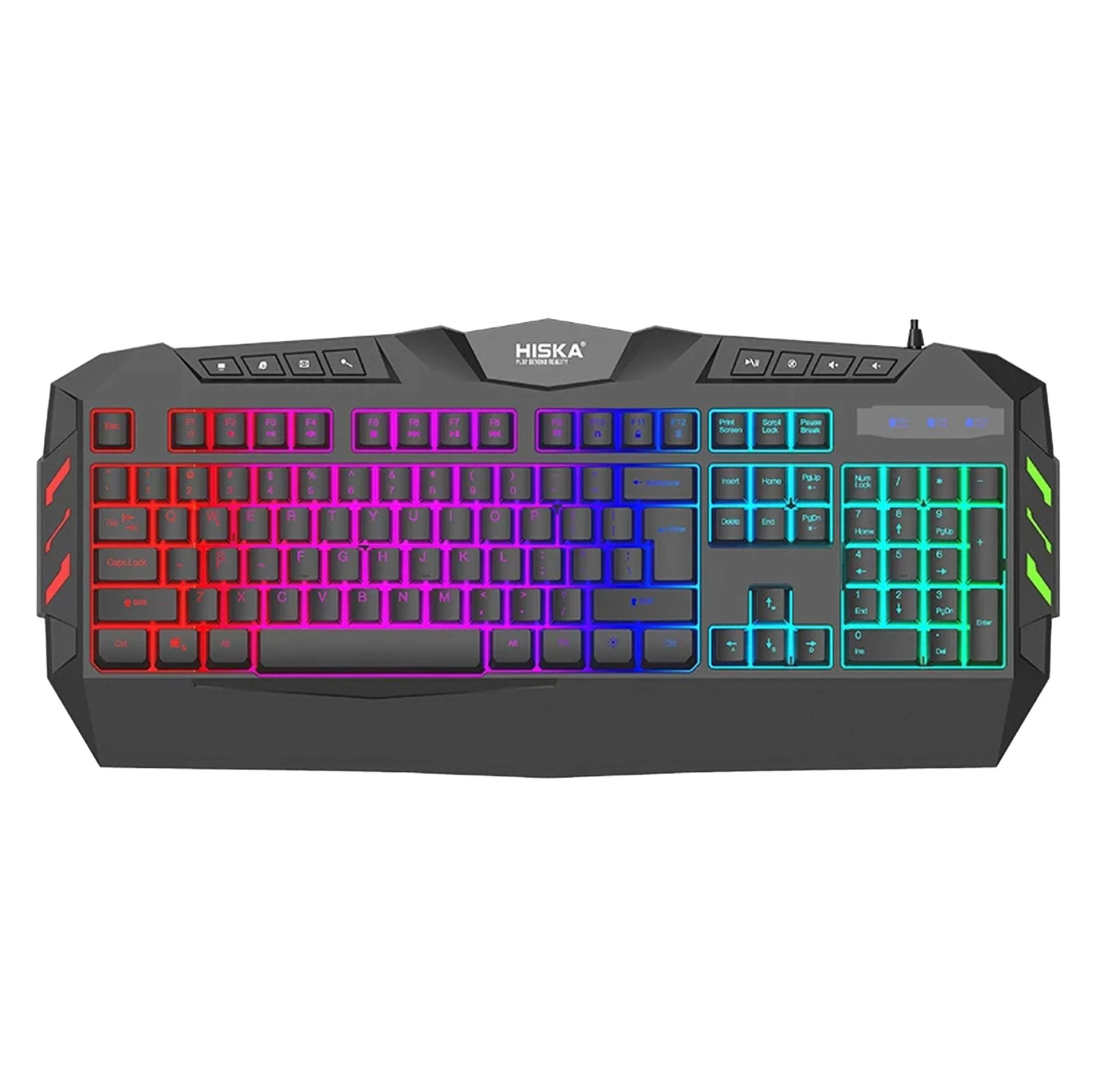 کیبورد گیمینگ هیسکا مدل HX-KEG400 RGB، سوییچ ممبران، Full-Size نورپردازی RGB