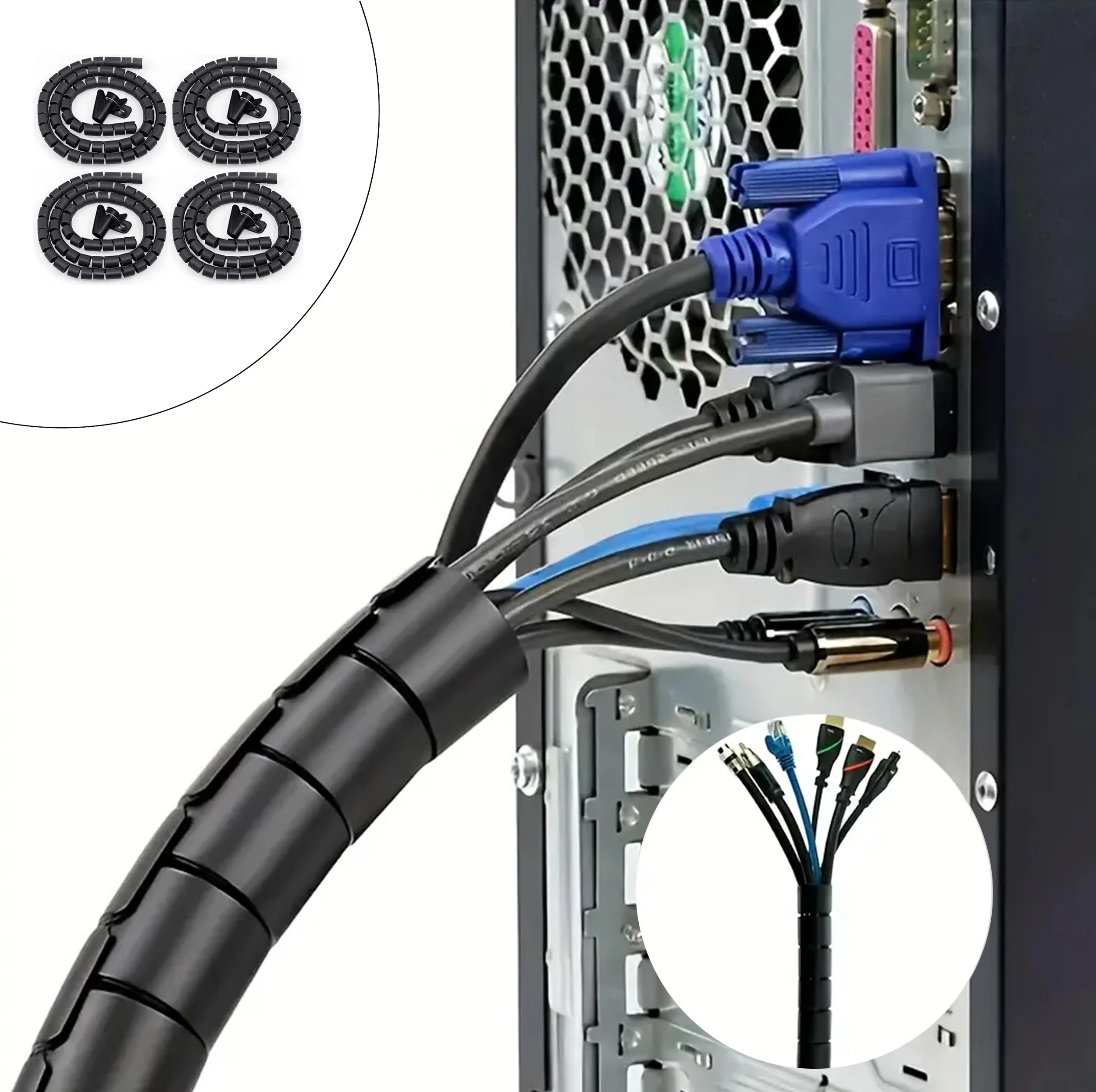 نظم دهنده سیم و کابل سیم جم مدل Cable Organizer بسته 4 عددی