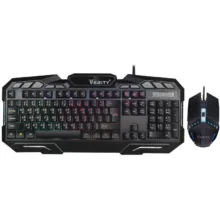 کیبورد و ماوس گیمینگ وریتی مدل V-KB6126GCW، سوییچ ممبران، Full-Size، نورپردازی LED RGB