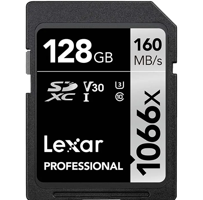 کارت حافظه SDXC لکسار مدل Professional کلاس 10 استاندارد UHS-I U3 سرعت 160MBps ظرفیت 128 گیگابایت