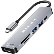 هاب 6 پورت USB-C ماکار مدل MK-HDMI