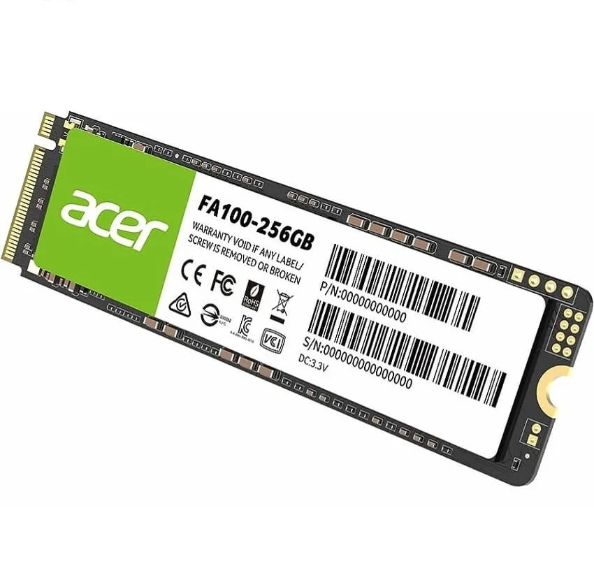 اس اس دی اینترنال PCIe Gen3 x4 ایسر مدل FA100 ظرفیت 256 گیگابایت
