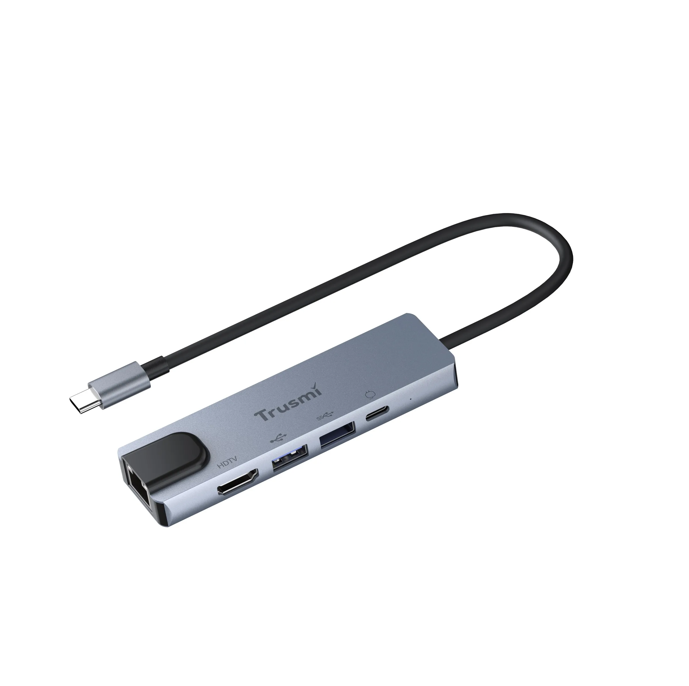 هاب 5 پورت Type-C به Type-C/HDMI/USB3.0/USB2.0/RG45 تراسمی مدل DS01-04