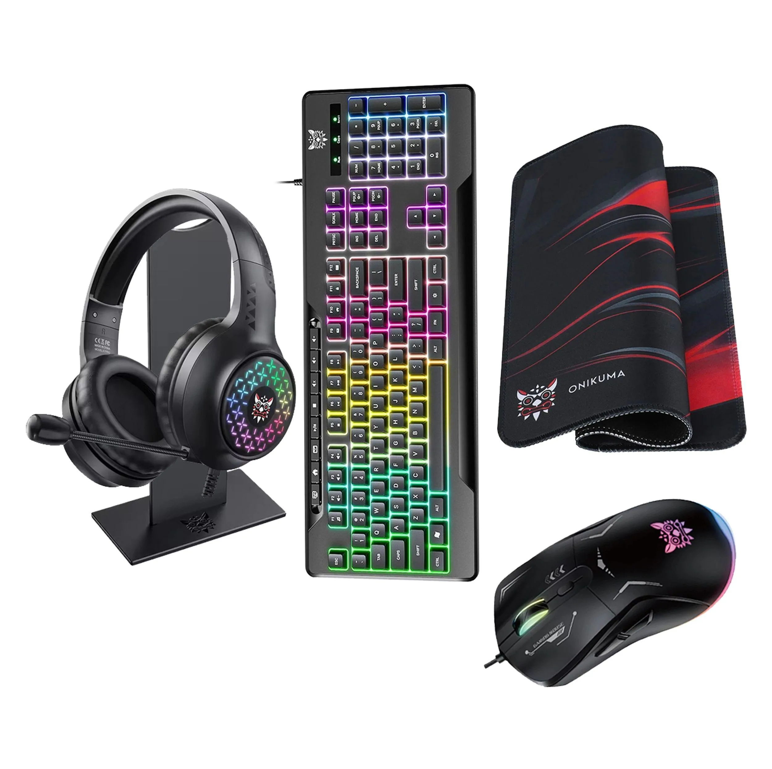 ست گیمینگ اونیکوما مدل TZ5006، سوییچ ممبران، Full-Size، نورپردازی LED RGB