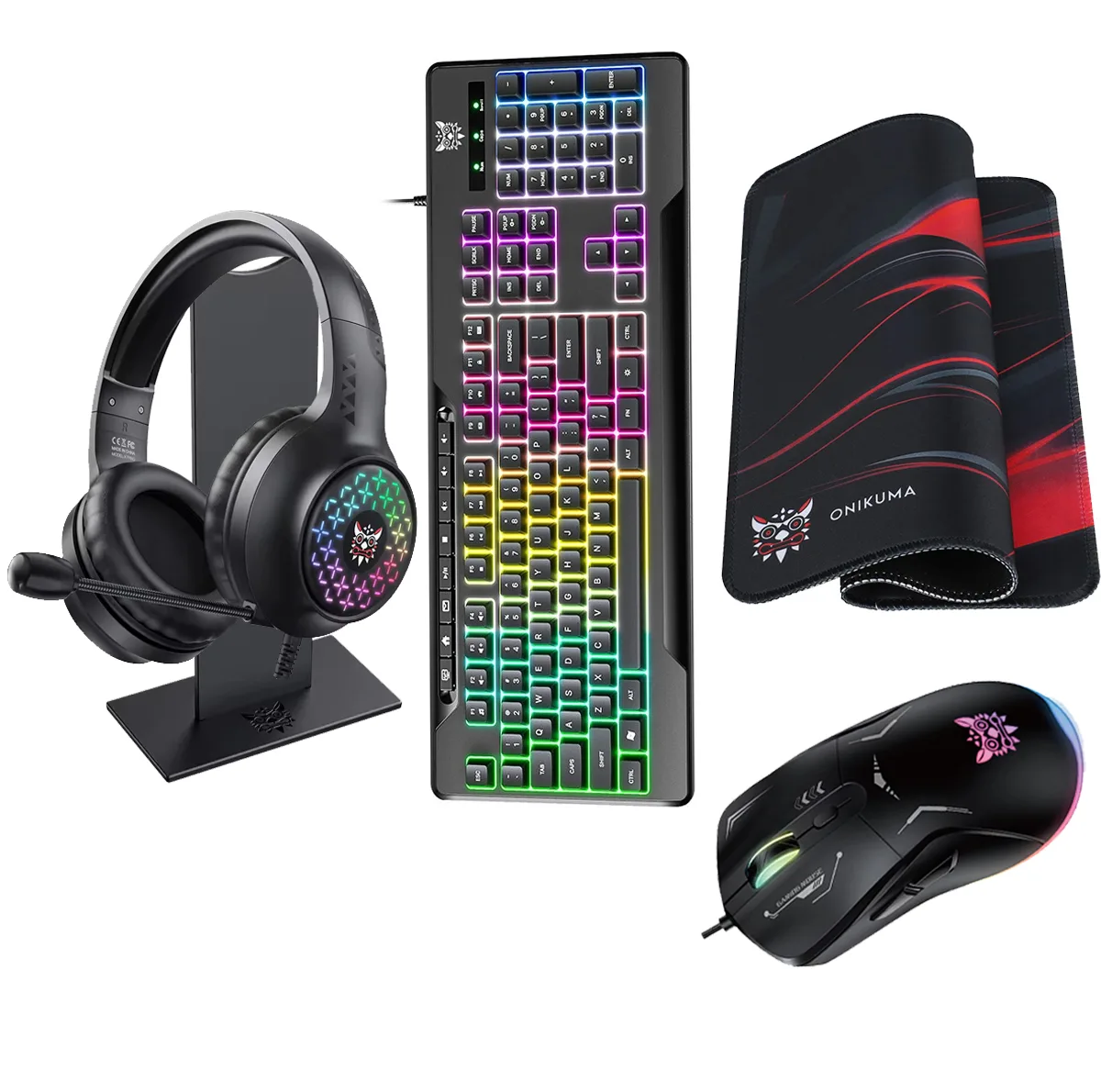 ست گیمینگ اونیکوما مدل TZ5006، سوییچ ممبران، Full-Size، نورپردازی LED RGB