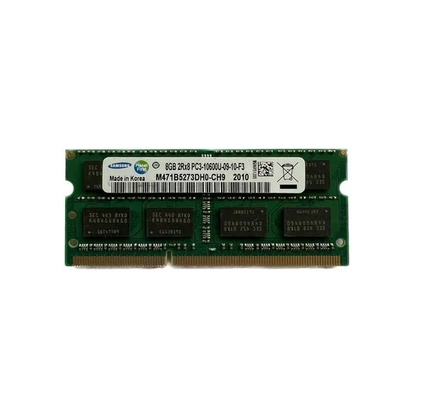 رم لپ‌تاپ DDR3 تک کاناله 8 گیگابایت 1333 مگاهرتز سامسونگ مدل PC3-10600 با تایمینگ 9 و ماژول SO-DIMM