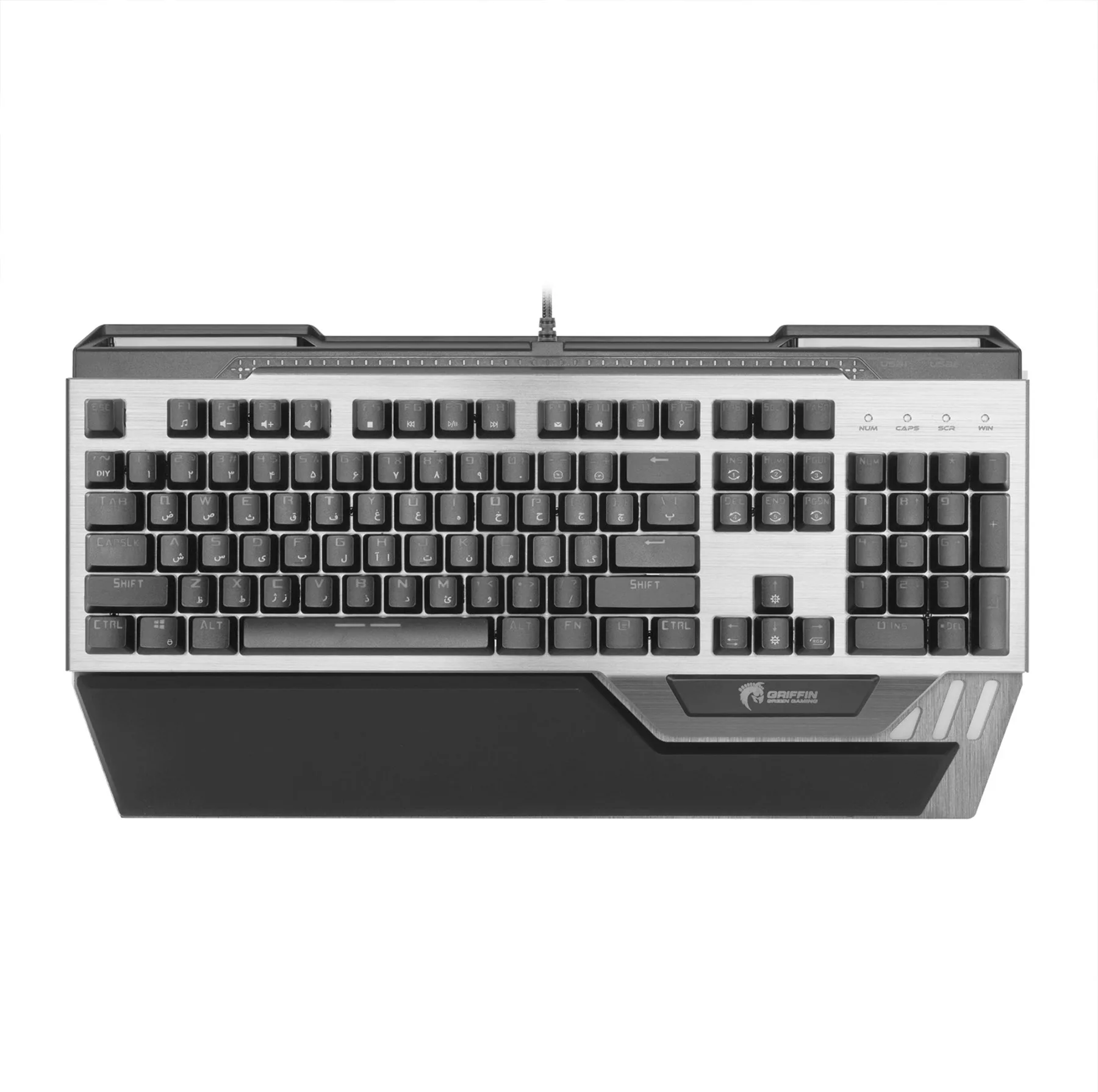 کیبورد گیمینگ گرین مدل GK803-RGB، مکانیکال سوییچ آبی، Full-Size، نورپردازی RGB