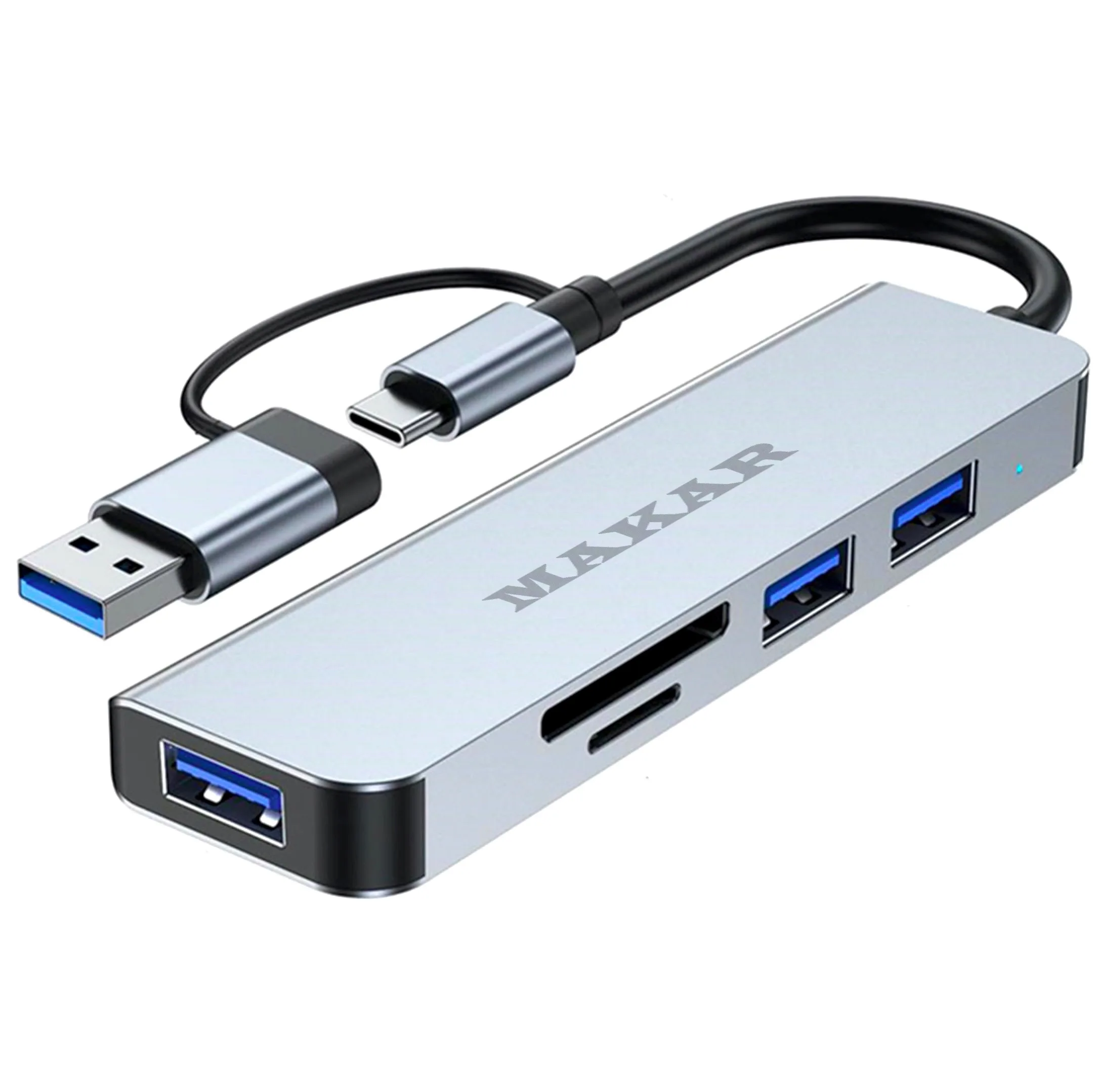 هاب و کارت خوان 5 پورت USB 3.0 ماکار مدل 5in1 MK-HU235