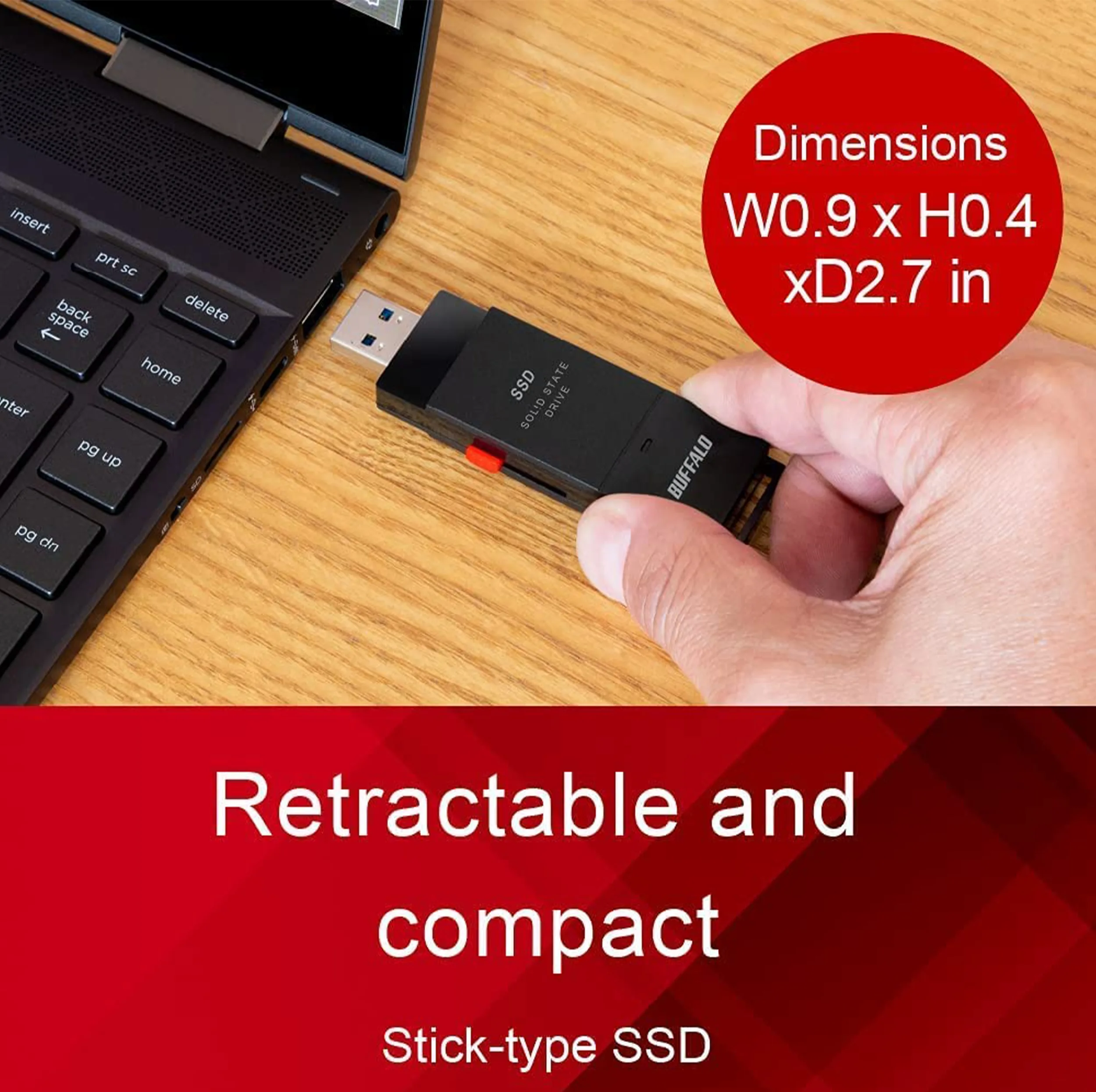 فلش مموری بوفالو مدل External SSD PUT1.0U3B US Portable ظرفیت 1 ترابایت