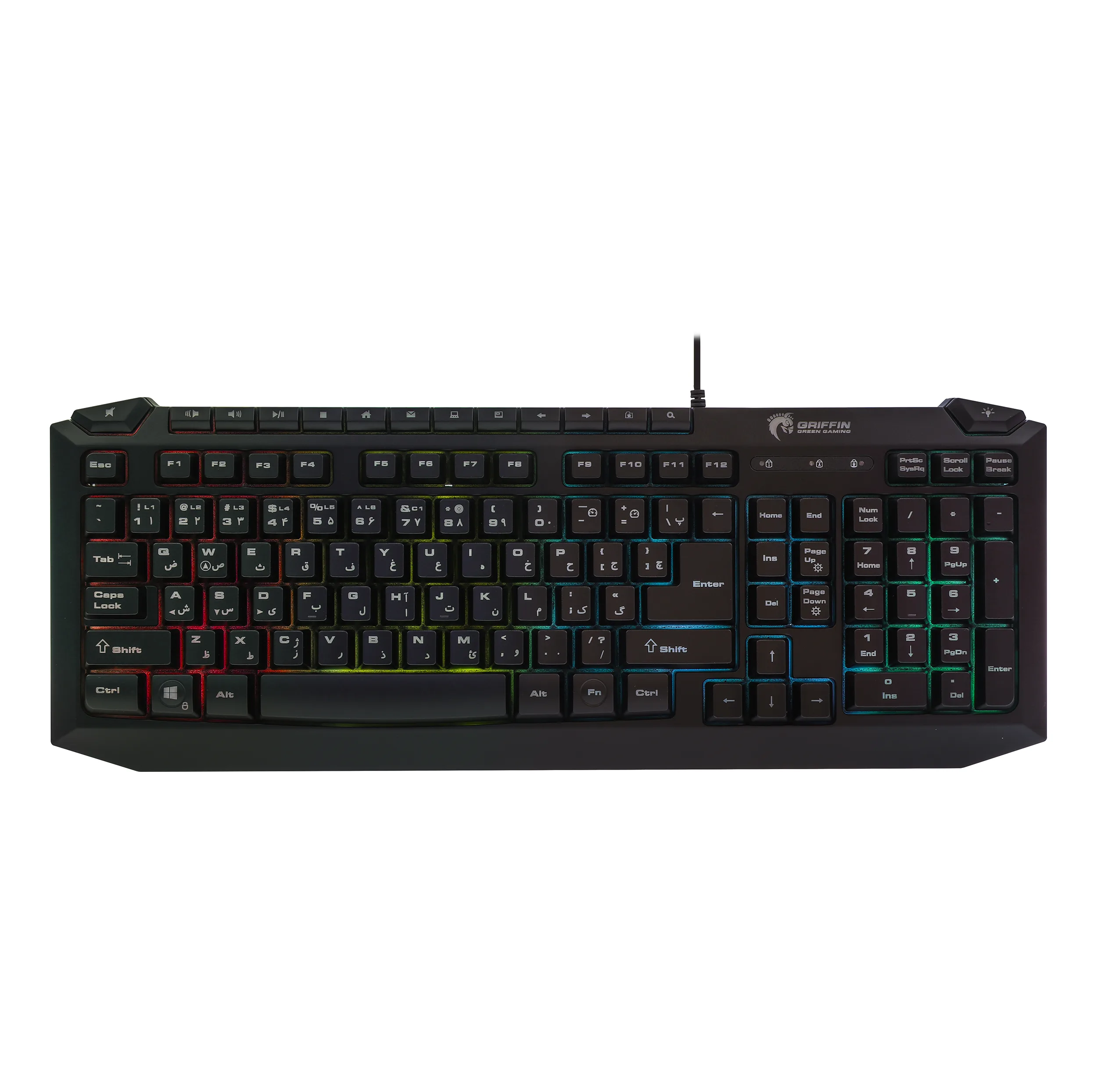کیبورد گیمینگ گرین مدل GK701-RGB نورپردازی RGB Full-Size