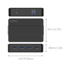 هاب 4 پورت USB3.0 اوریکو مدل H4928-U3-V1 با آداپتور