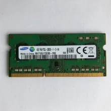 رم لپ‌تاپ سامسونگ DDR3L تک کاناله 4 گیگابایت مدل PC3L-12800 فرکانس 1600 مگاهرتز ولتاژ 1.35 ولت تایمینگ 11 نوع ماژول SO-DIMM