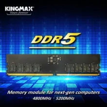 رم دسکتاپ کینگمکس DDR5 مدل KM-LD5 ظرفیت 16 گیگابایت سرعت 4800 مگاهرتز تایمینگ 40 قابلیت مصرف توان پایین و سازگار با استاندارد JEDEC