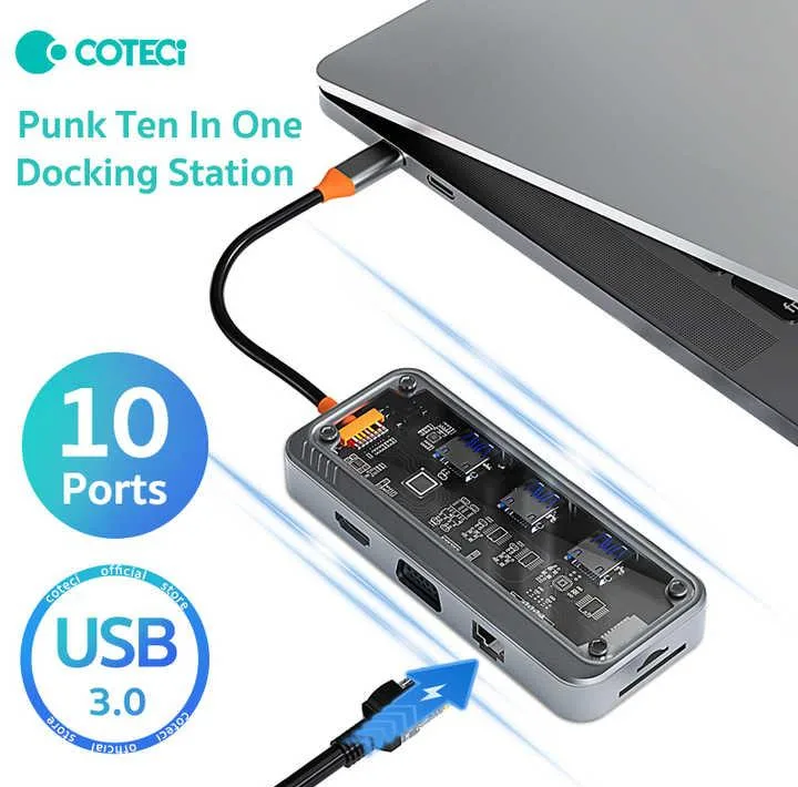 هاب 10 پورت USB-C کوتتسی مدل COTECI 16013