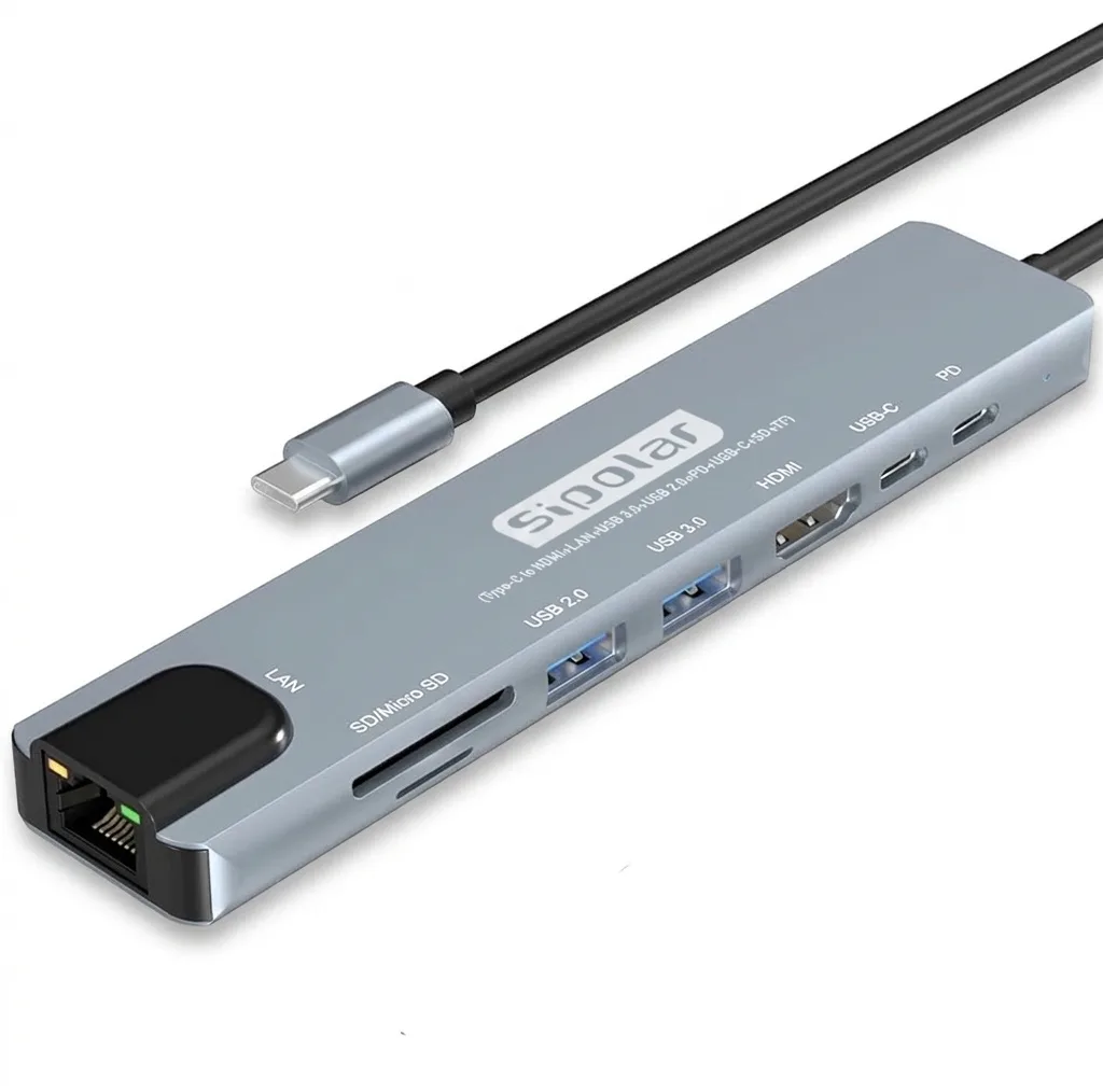 هاب 8 پورت USB-C به HDMI سیپولار مدل 8in1 SP-HU879