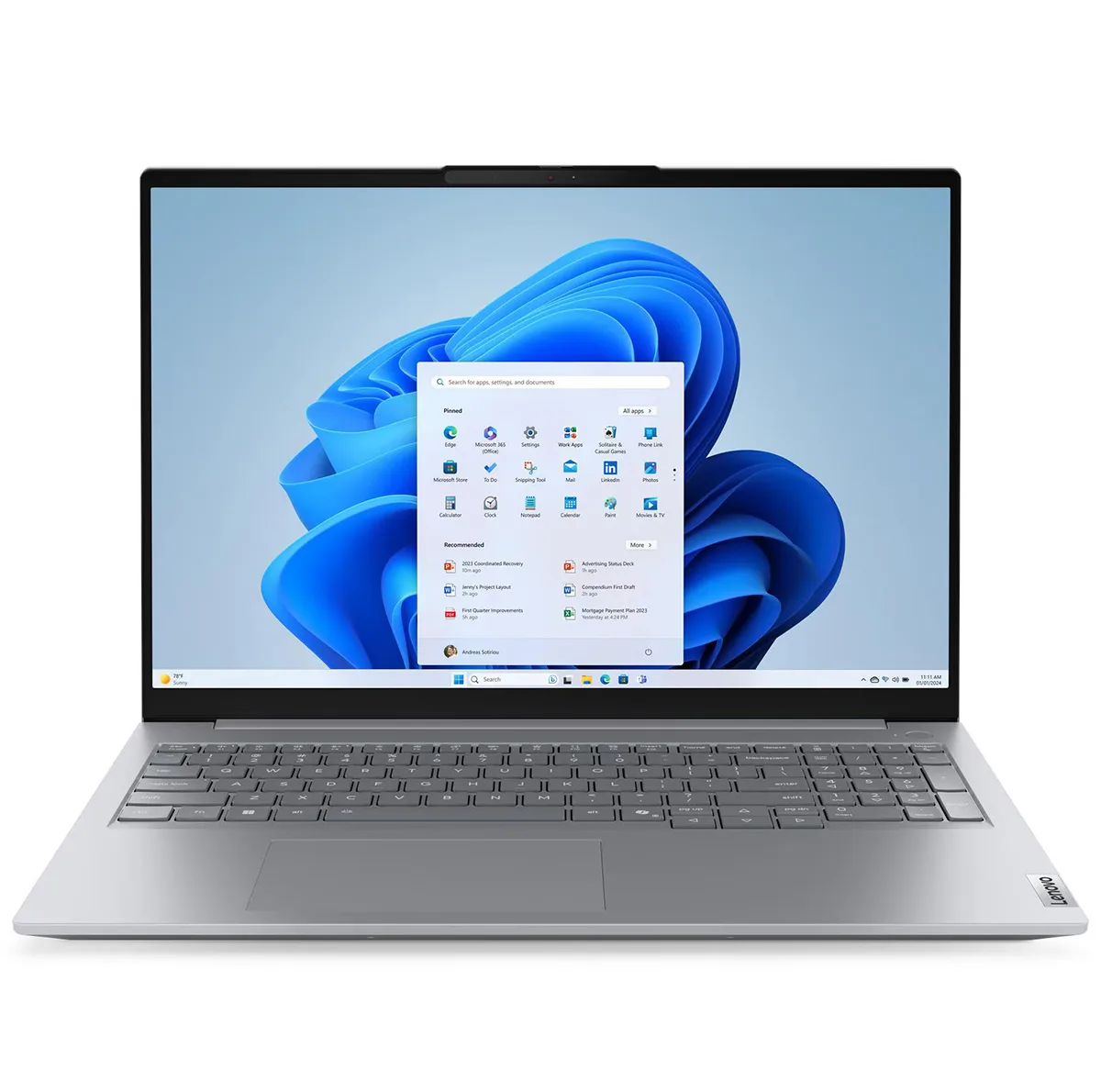 لپ تاپ 16 اینچی لنوو مدل ThinkBook 16 G8 IAL-Core Ultra 7 255H-64GB DDR5 5600MHz-2TB SSD-IPS 60Hz-Backlit-Fingerprint - کاستوم شده