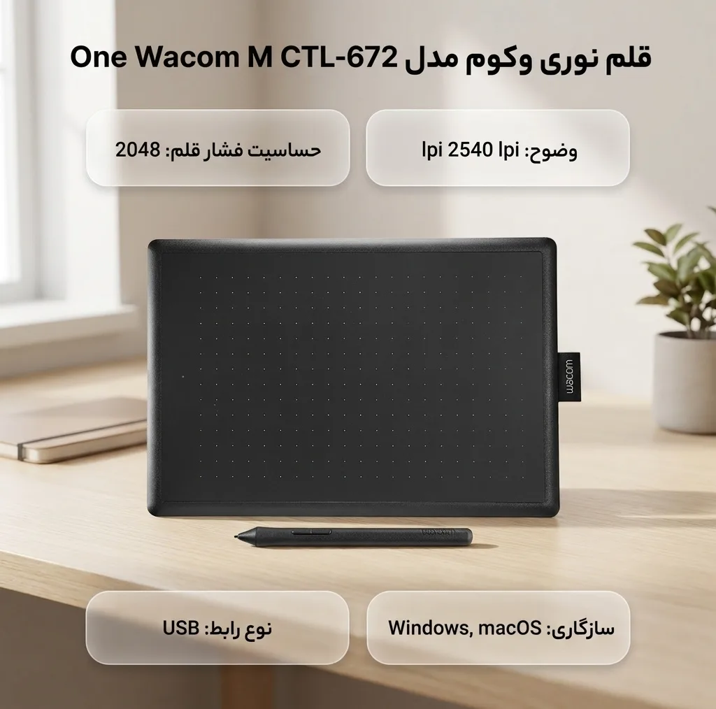 قلم نوری وکوم مدل One Wacom M CTL-672