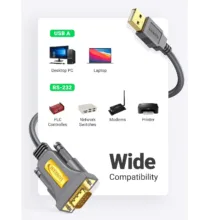 کابل تبدیل USB به DB9-RS232 یوگرین مدل CR107-20218 طول 1 متر
