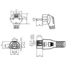 کابل برق سه پین آداپتور لپ تاپ کی نت پلاس مدل EU-C5 طول 1.5 متر