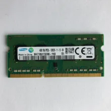 رم لپ‌تاپ سامسونگ DDR3L تک کاناله 4 گیگابایت مدل PC3L-12800 فرکانس 1600 مگاهرتز ولتاژ 1.35 ولت تایمینگ 11 نوع ماژول SO-DIMM