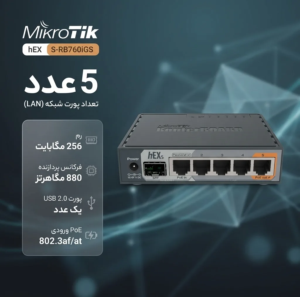 روتر میکروتیک مدل hEX S-RB760iGS