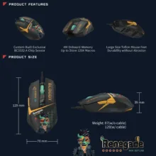 ماوس مخصوص بازی بلادی مدل W63 Max Renegade Midnight Activated