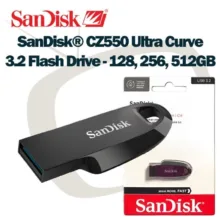 فلش مموری سن دیسک مدل CZ550 CURVE USB3.2 ظرفیت 32 گیگابایت