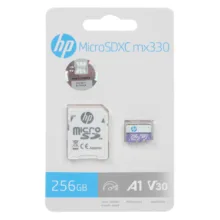 کارت حافظه MicroSD اچ پی مدل mx330 کلاس 10 استاندارد UHS-I U3 سرعت 100MBps ظرفیت 256 گیگابایت به همراه آداپتور SD