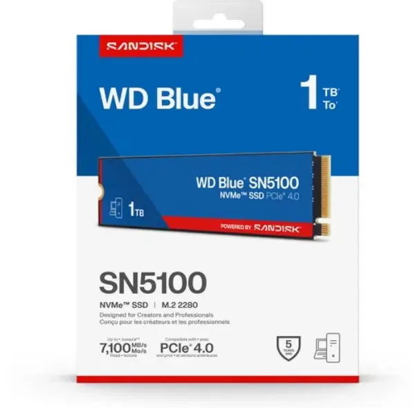 اس اس دی اینترنال PCIe Gen4 x4 وسترن دیجیتال مدل SN5100 ظرفیت 1 ترابایت