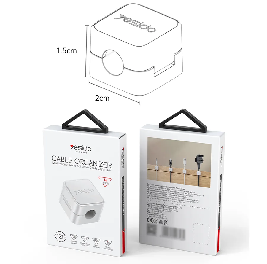 نظم دهنده سیم و کابل یسیدو مدل ORGANIZER C216 بسته 4 عددی