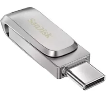 فلش مموری 256 گیگابایت سن دیسک مدل Ultra luxe با طراحی تاشو و OTG، مقاوم در برابر ضربه، سازگار با اندروید، ویندوز و مک