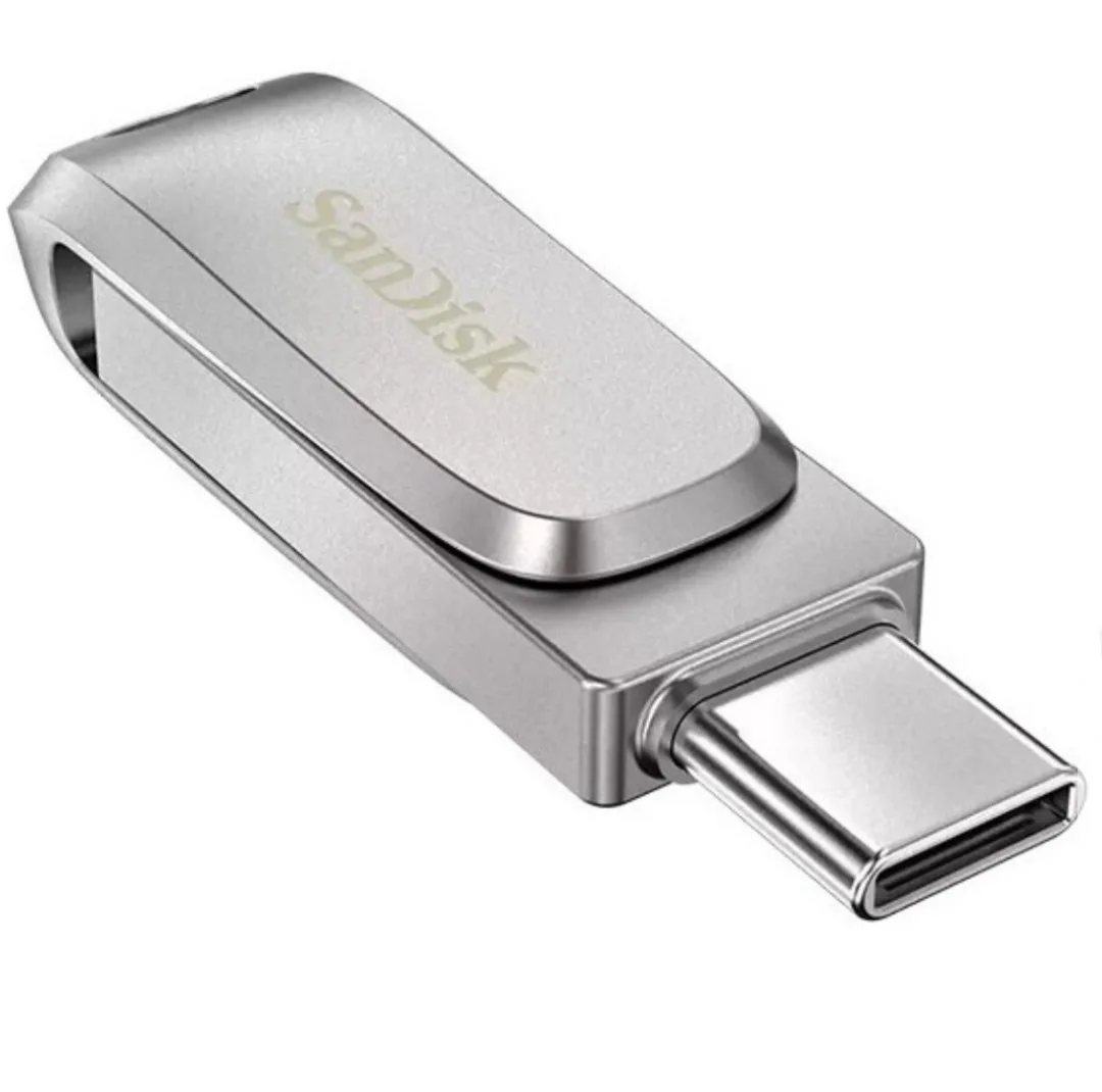 فلش مموری 256 گیگابایت سن دیسک مدل Ultra luxe با طراحی تاشو و OTG، مقاوم در برابر ضربه، سازگار با اندروید، ویندوز و مک
