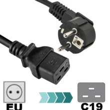 کابل برق 3 پین سرور منبع تغذیه بافو مدل EU-C19 3Cx1.5MM طول 2 متر