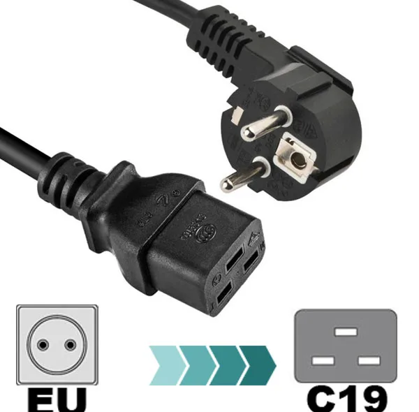 کابل برق 3 پین سرور منبع تغذیه بافو مدل EU-C19 3Cx1.5MM طول 2 متر