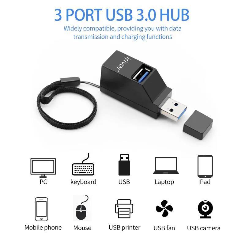 هاب 3 پورت USB3.0 آی ریور مدل Tiny Pro