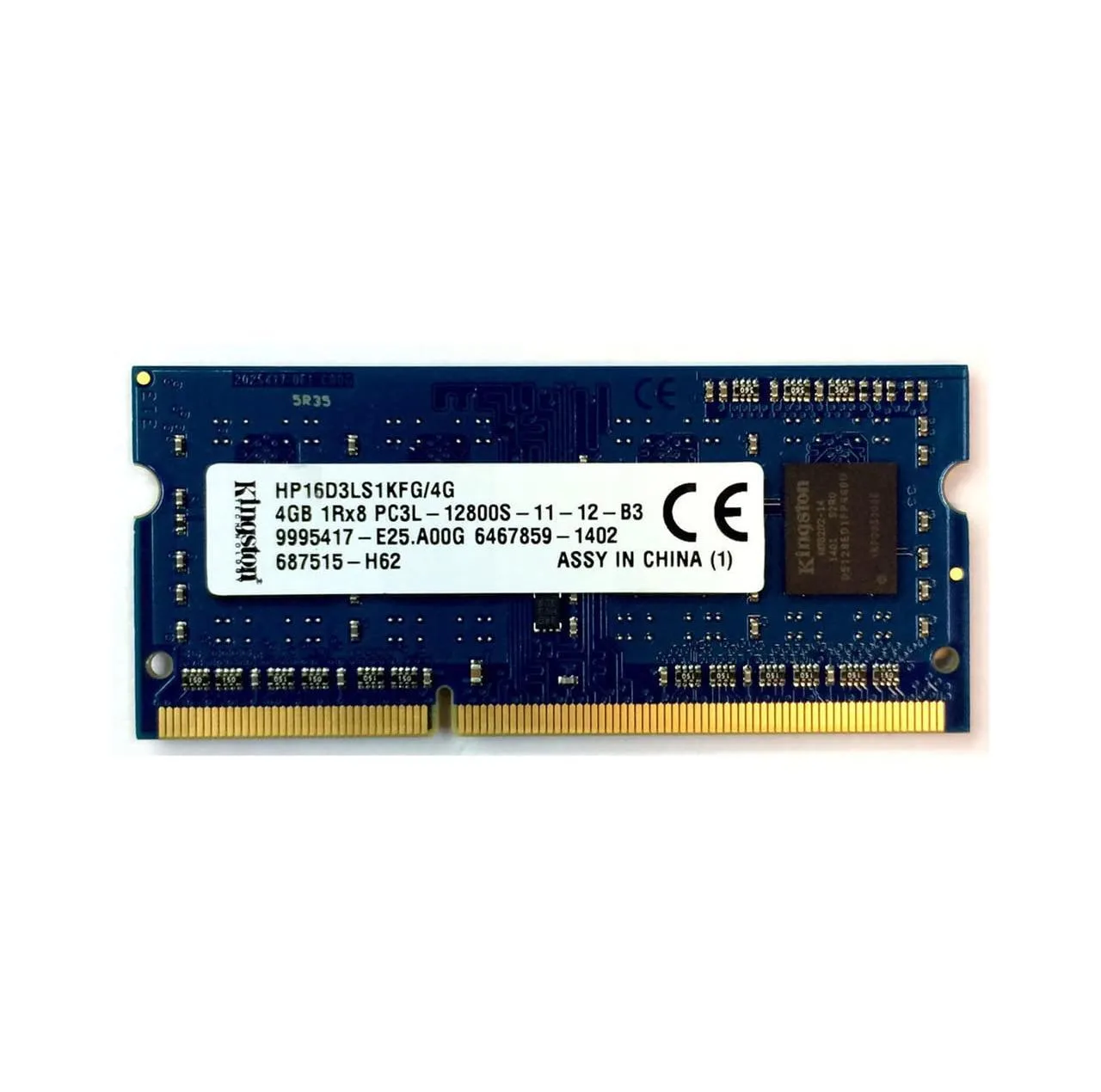 رم لپ تاپ DDR3L تک کاناله 1600 مگاهرتز CL11 کینگستون مدل HP-16D3LS1KFG-PC3L 12800S ظرفیت 4 گیگابایت