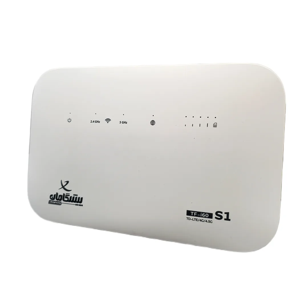 مودم روتر 4G و TD-LTE پیشگامان مدل TF-i60 S1، به‌همراه سیم‌کارت و بسته اینترنت 300 گیگابایتی 6 ماهه، با اتصال وای‌فای برای 32 کاربر، آنتن خارجی و درگاه LAN