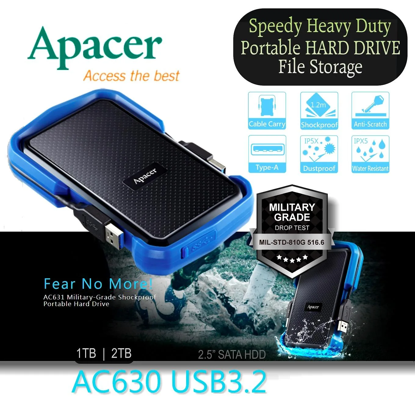 هارد اکسترنال اپیسر مدل AC631 ظرفیت 2 ترابایت