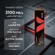 اس اس دی اینترنال PCIe Gen3 x4 ورباتیم مدل Vi3000 ظرفیت 512 گیگابایت