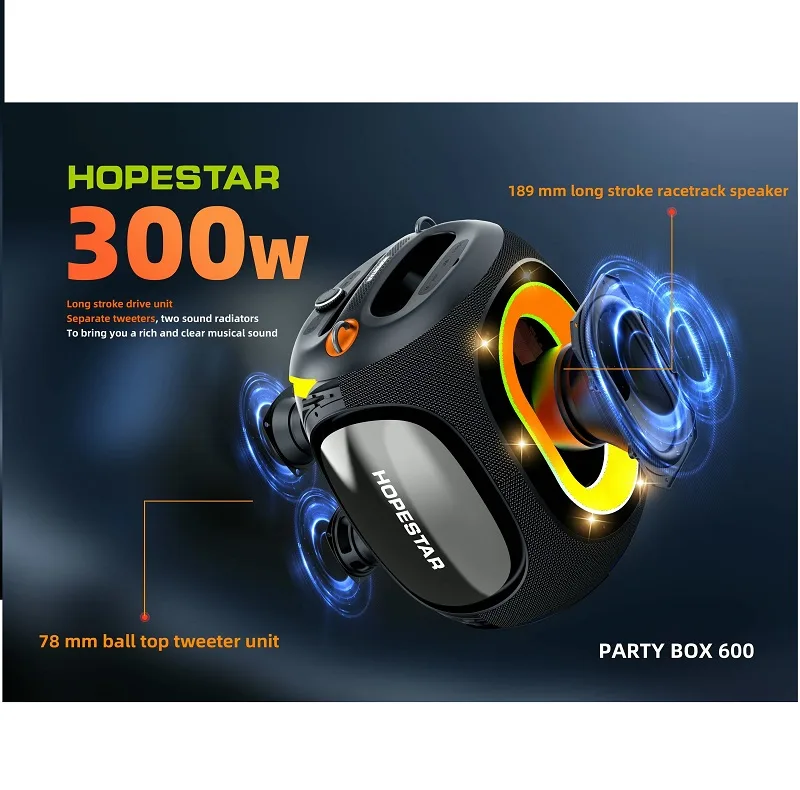 اسپیکر بلوتوثی قابل حمل هوپ استار مدل Partybox 600