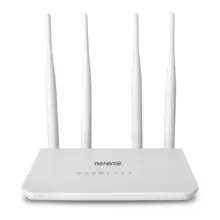 مودم 4G LTE نتربیت مدل NW-431F با پشتیبانی از استاندارد Wi-Fi 4، سرعت 300Mbps در باند 2.4GHz، چهار پورت LAN برای اتصال سیمی پایدار و منبع تغذیه آداپتور برق