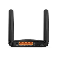 روتر 4G LTE خانگی و اداری تی پی‌لینک مدل TL-MR6400 V5 با دو آنتن خارجی، فرکانس 2.4 گیگاهرتز، سرعت 300 مگابیت بر ثانیه، پورت LAN/WAN 10/100 مگابیتی، پشتیبانی از 64 کاربر و فایروال پیشرفته